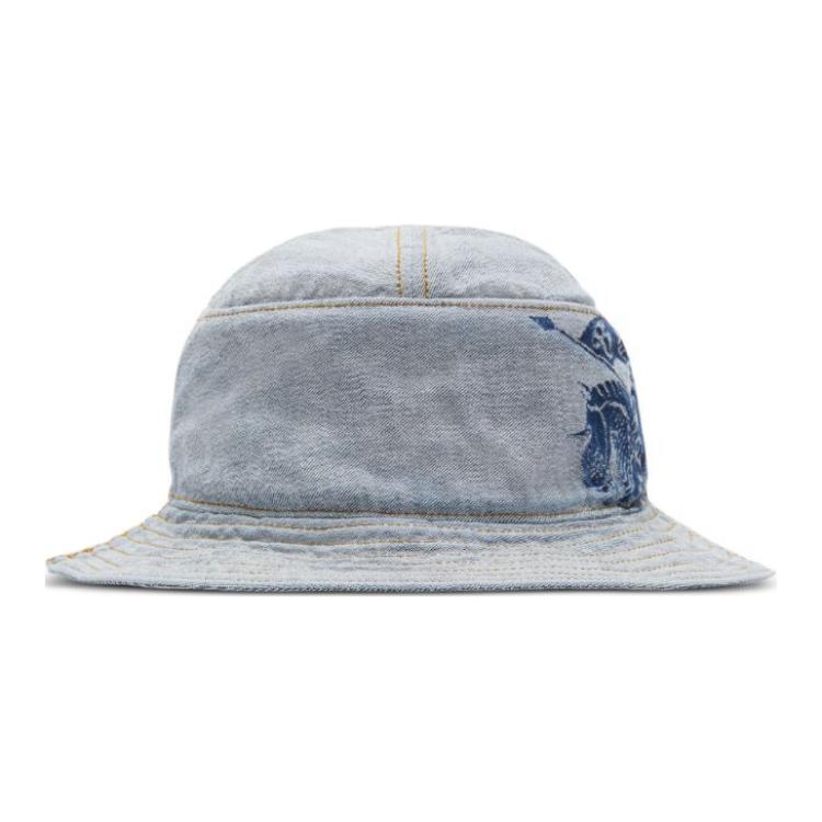 Lookbook Burberry Pattern Design Cotton Bucket Hat Blue -  Fashion Accessory 8085751