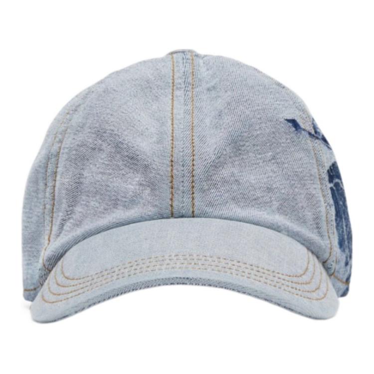 Burberry Patterned Cotton Baseball Cap Unisex Couple Style Blue. 80857491