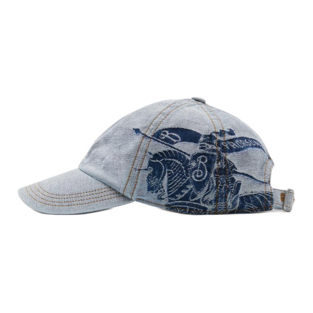 Shop Burberry Patterned Cotton Baseball Cap Unisex Couple Style Blue. 80857491