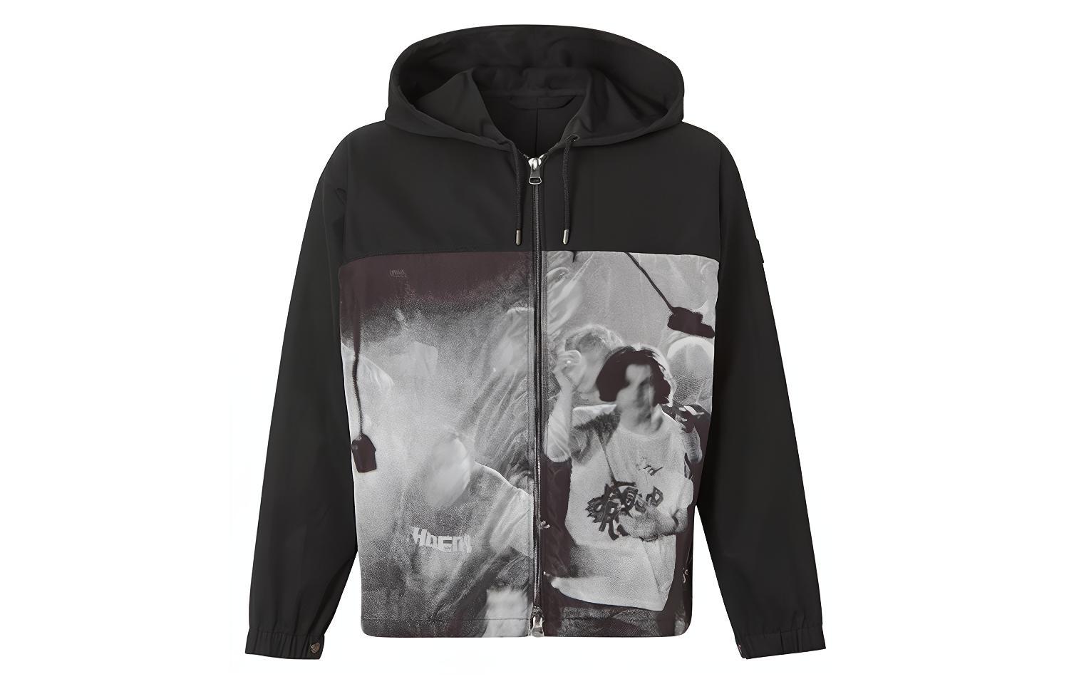 Burberry Photo Print Hooded Jacket Black 80240591