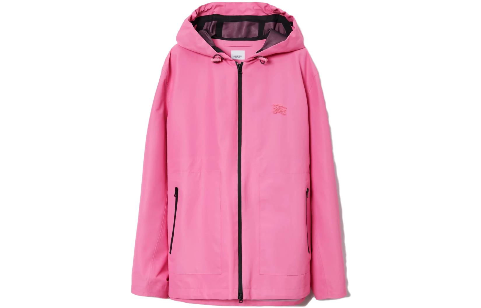 Burberry Pink Appliqué Cotton Hooded Jacket 80704001