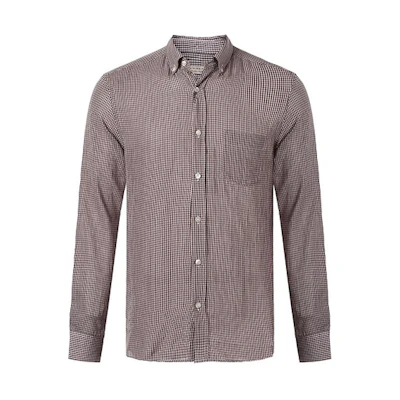 Burberry Pink Check Pattern Long Sleeve Button-Up Shirt 40700191