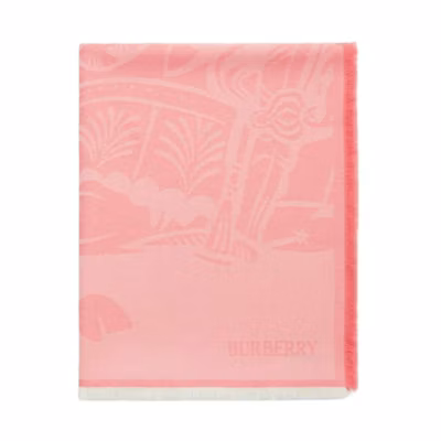 Burberry Pink Letter Logo Wool Scarf Unisex Couple Design. 80848911