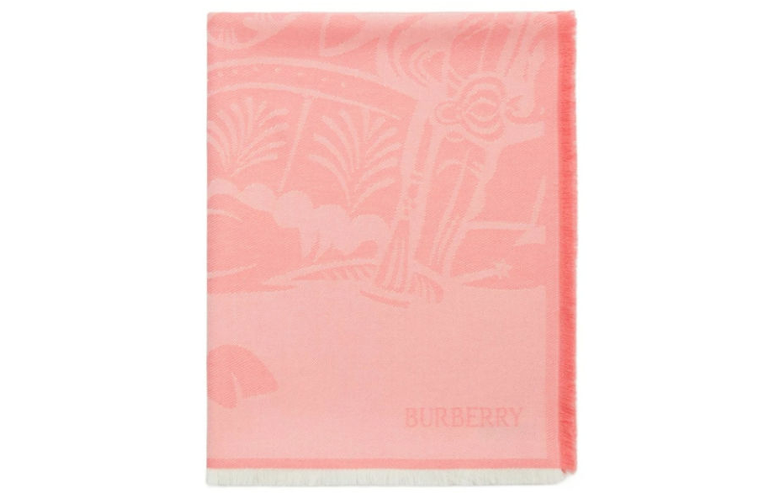 Order Burberry 粉色字母Logo羊毛圍巾 情侶款 中性設計 80848911