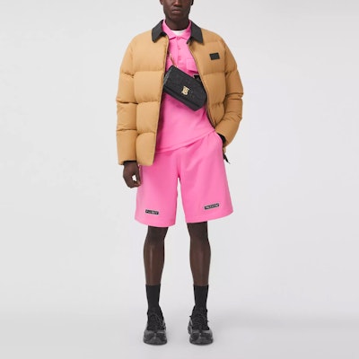 Burberry Pink Pattern Print Loose-Fit Short-Sleeve Polo Shirt. 80413001 Shop Burberry Pink Pattern Print Loose-Fit Short-Sleeve Polo Shirt. 80413001