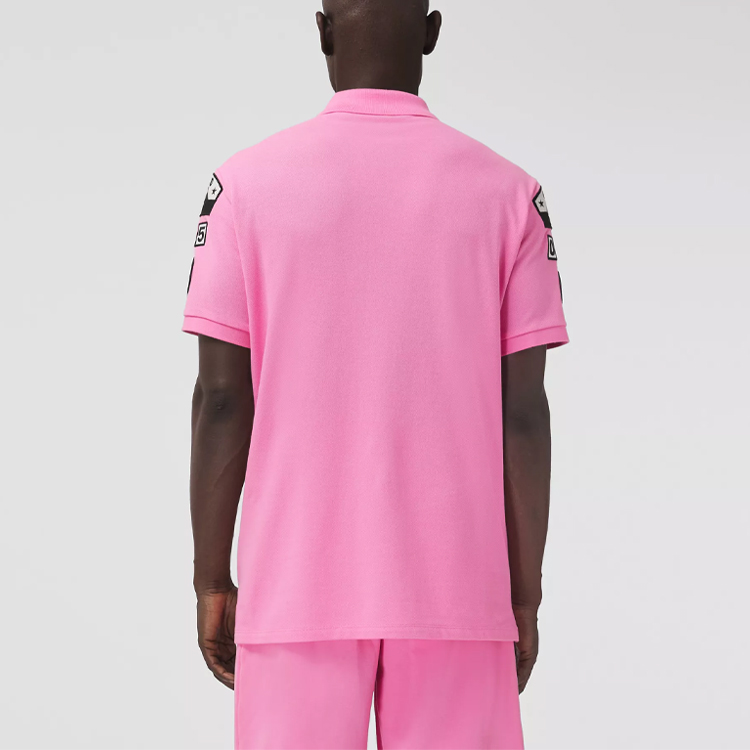 Purchase Burberry Pink Pattern Print Loose-Fit Short-Sleeve Polo Shirt. 80413001