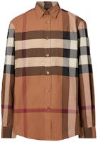 Burberry Plaid Cotton Poplin Long Sleeve Shirt Men Birch Brown 80376401 Burberry Plaid Cotton Poplin Long Sleeve Shirt Men Birch Brown 80376401