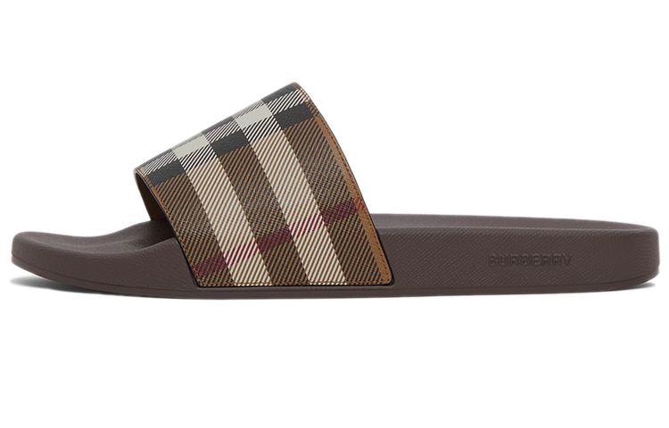 Burberry Plaid Print Slippers 'Brown' 80481951