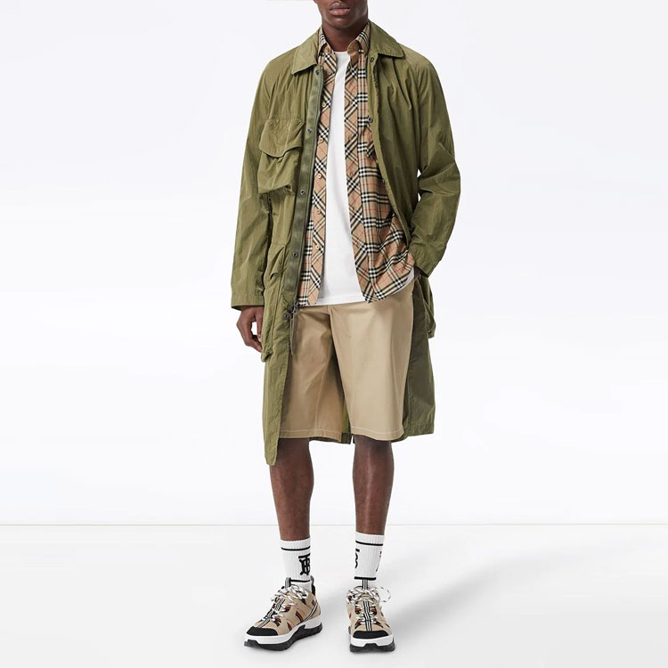 Burberry Plaid Stretch Short Sleeve Shirt Khaki 8017297 圖 5