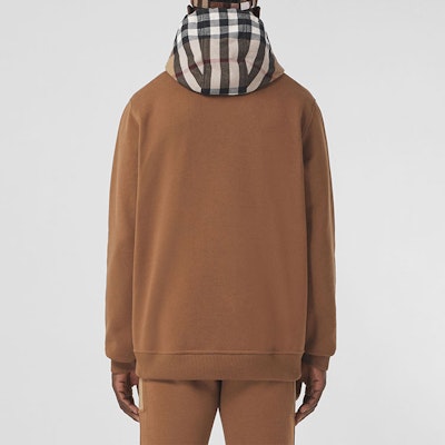 Burberry Plain Check Cotton Blend Sweatshirt Deep Birch Brown 80475201 Shop Burberry Plain Check Cotton Blend Sweatshirt Deep Birch Brown 80475201