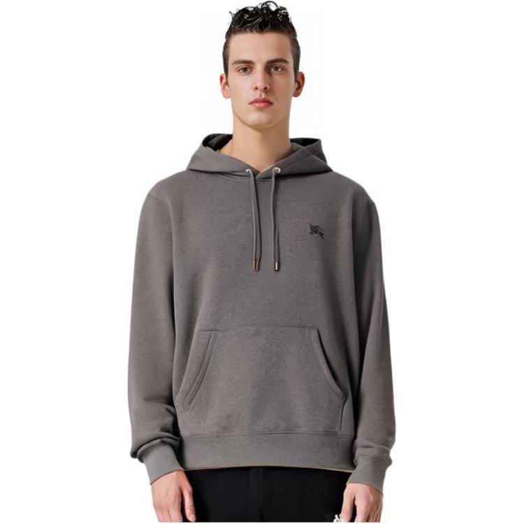 Lookbook Burberry 經典馬術騎士標誌連帽衫 灰色。 80362831