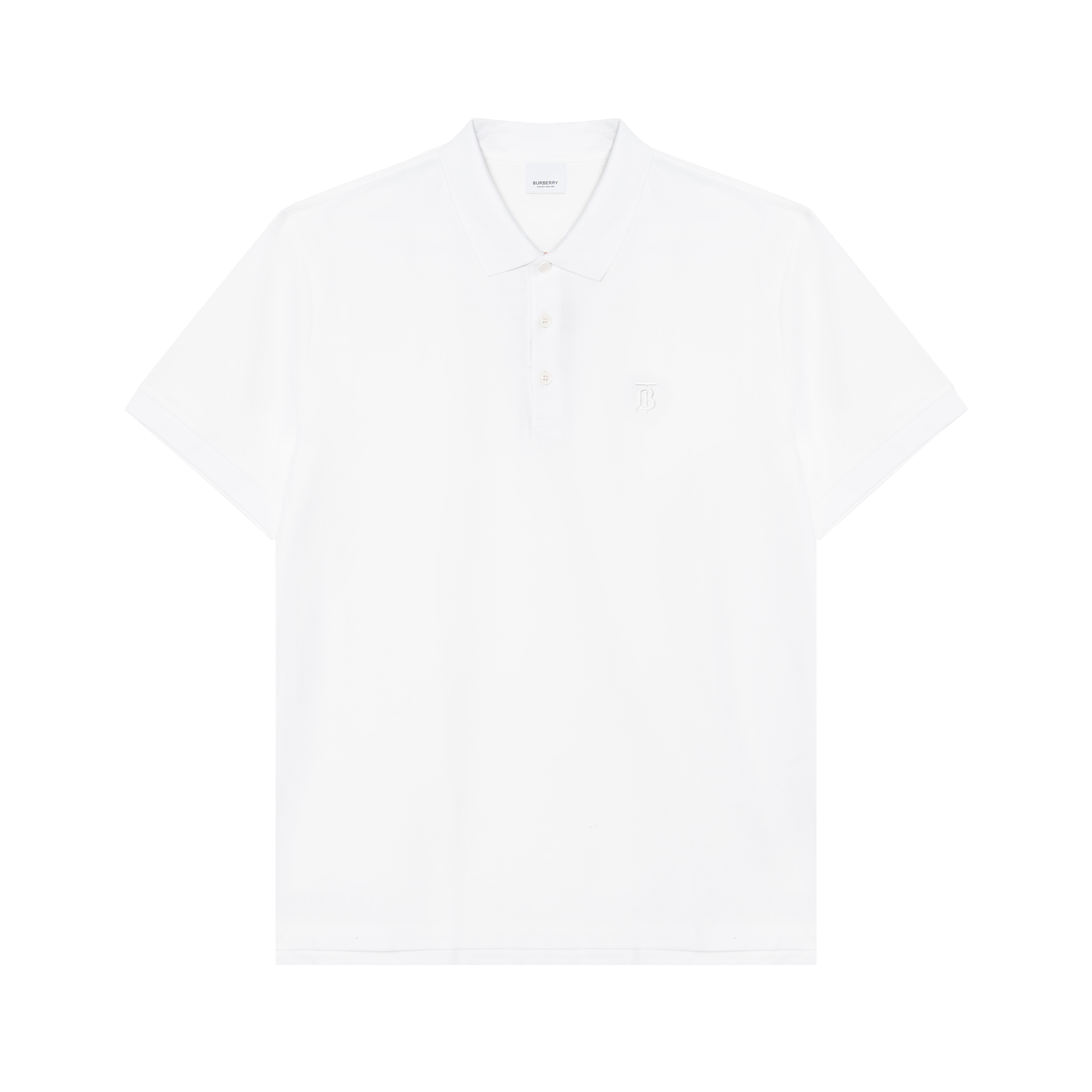 Burberry Plain Short Sleeve Mesh Polo Shirt White 80140051