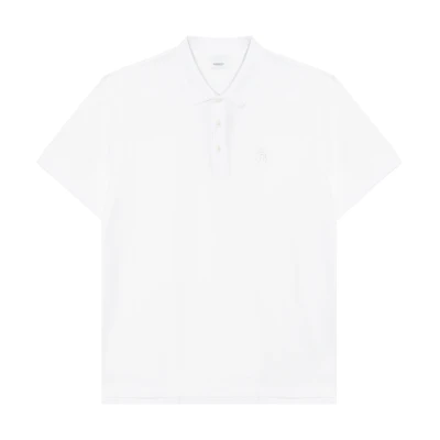 Burberry Plain Short Sleeve Mesh Polo Shirt White 80140051