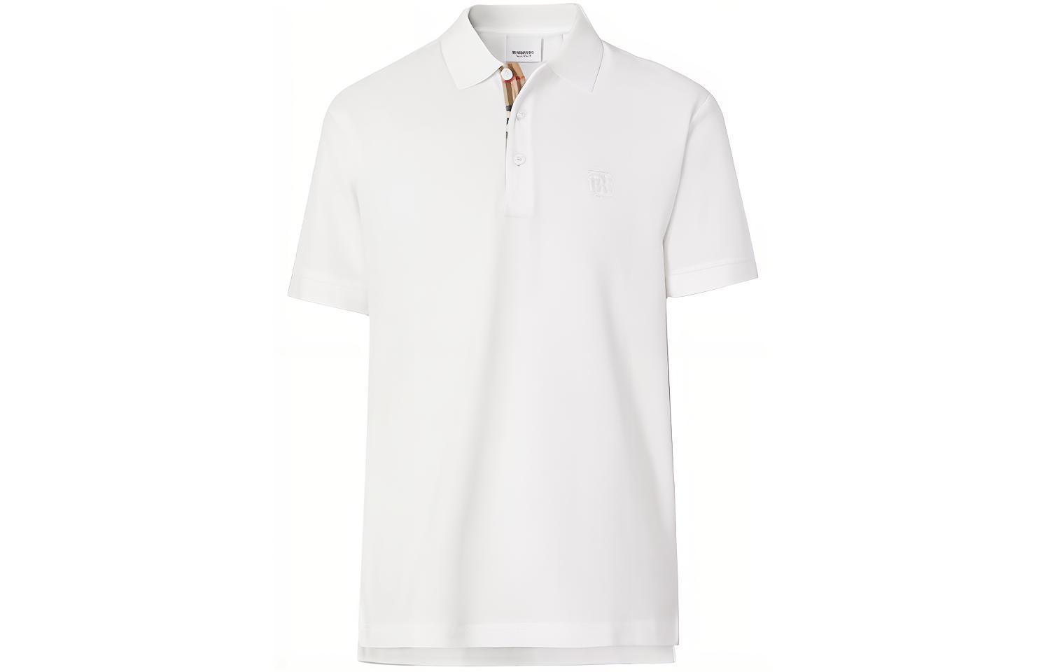 Burberry Plain Short Sleeve Mesh Polo Shirt White 80140051 圖 2