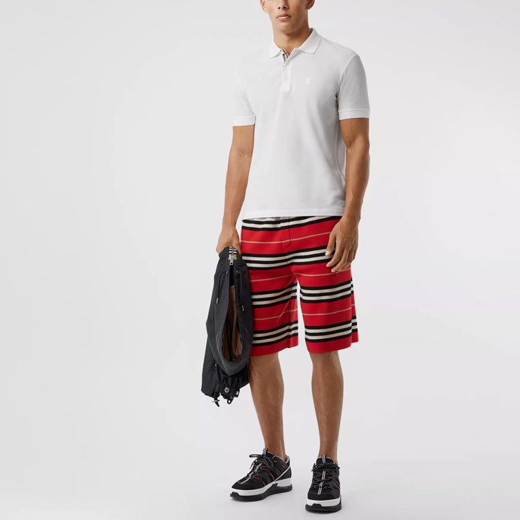 Burberry Plain Short Sleeve Mesh Polo Shirt White 80140051 圖 3