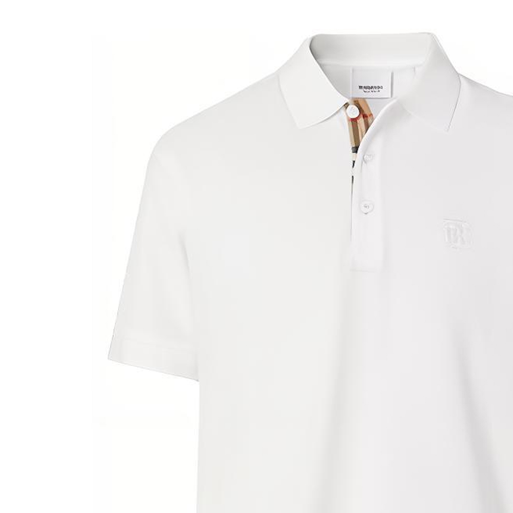 Burberry Plain Short Sleeve Mesh Polo Shirt White 80140051 圖 6