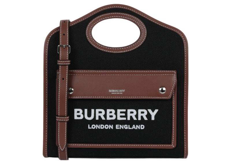 Burberry Pocket Shoulder Bag Black/Tan