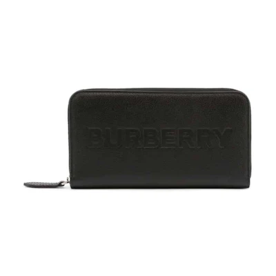 Burberry Porter Leather Flap Continental Long Wallet Black