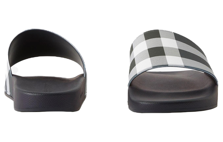 Burberry PU 'Check Print Fashion Slide - Deep Blue' 圖 4