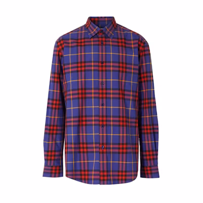 Burberry Purple Check Long Sleeve Shirt with Pearl Buttons 80237731
