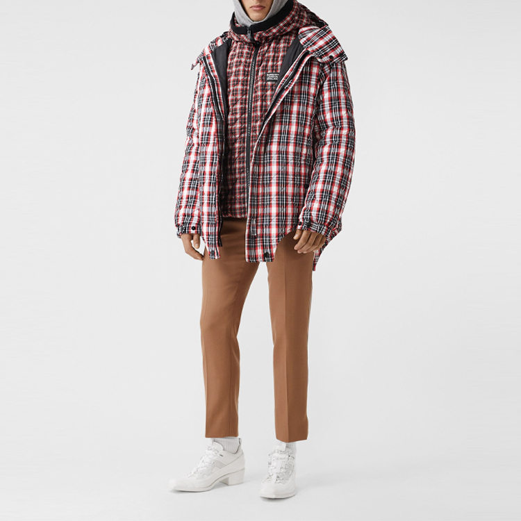 Burberry Quilted Check Nylon Jacket for Men in Bright Red 45656051 圖 3