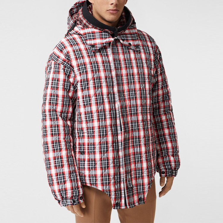 Burberry Quilted Check Nylon Jacket for Men in Bright Red 45656051 圖 4