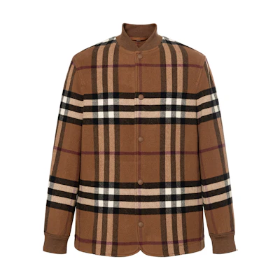 Burberry Quilted Check Wool-Blend Flight Jacket SS23 Classic Beige 80713781