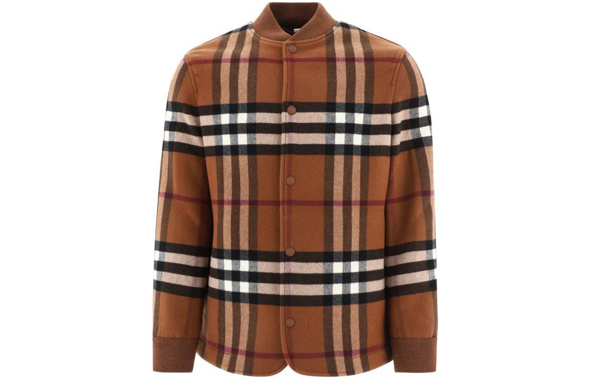 Burberry Quilted Check Wool-Blend Flight Jacket SS23  Classic Beige 80713781 圖 2