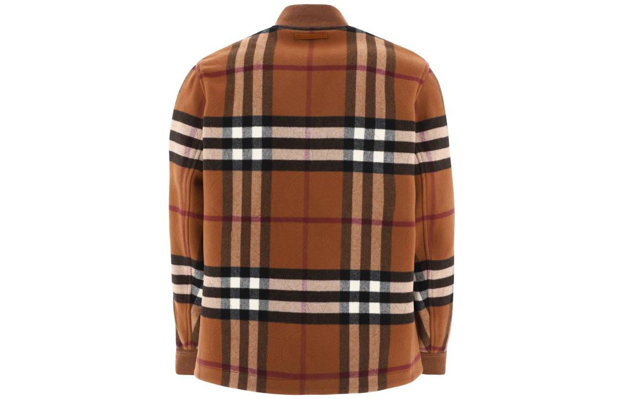 Burberry Quilted Check Wool-Blend Flight Jacket SS23  Classic Beige 80713781 圖 3