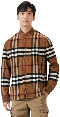 Burberry 格紋拼接羊毛飛行外套 SS23 經典米色 80713781 Shop Burberry 格紋拼接羊毛飛行外套 SS23 經典米色 80713781