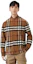 Shop Burberry 格紋拼接羊毛飛行外套 SS23 經典米色 80713781