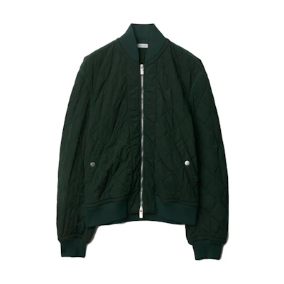 Burberry Quilted Embroidered Zipper Jacket Ivy Green Outerwear 80838091