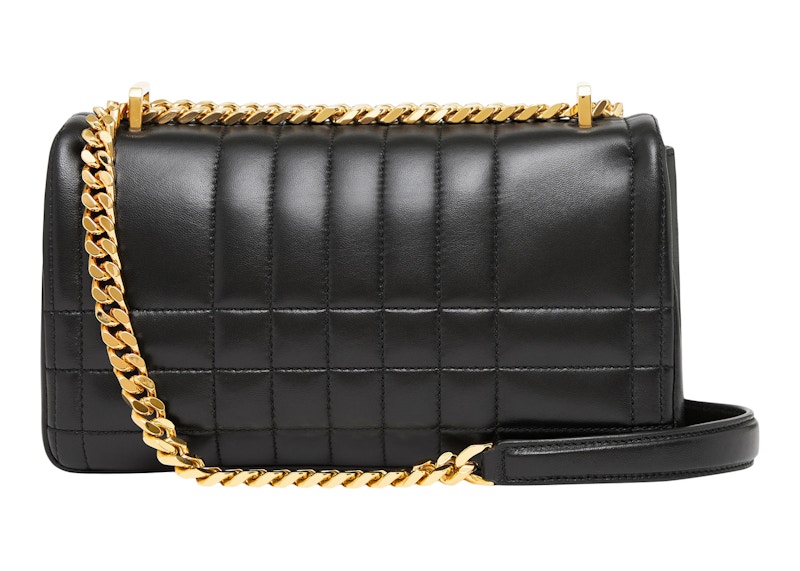 Order 博柏利黑色小號金飾洛拉皮革菱格包