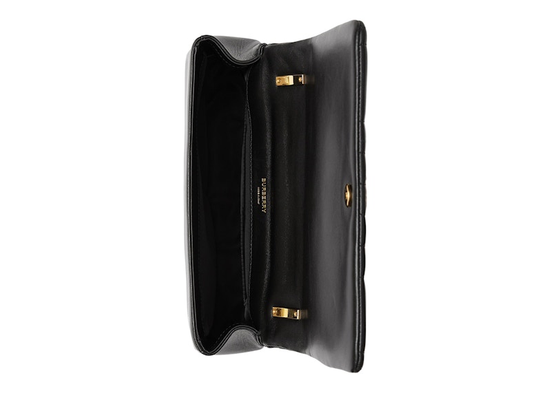 Lookbook 博柏利黑色小號金飾洛拉皮革菱格包