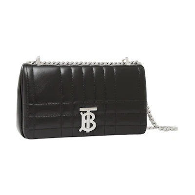 Burberry Quilted Leather Lola Bag Small Black/Silver-tone