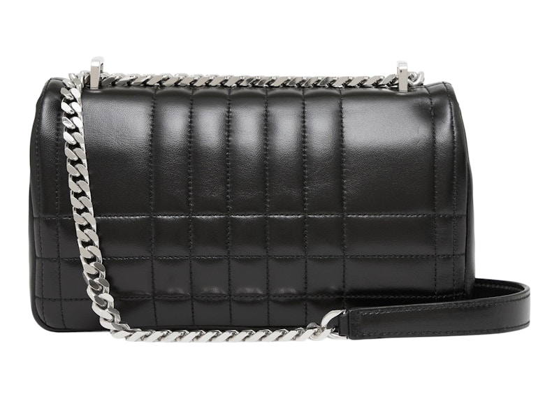 Order 博柏利菱格紋小號黑色/銀色羅拉皮包