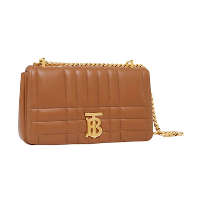 Burberry Quilted Leather Lola Bag Small Maple Brown