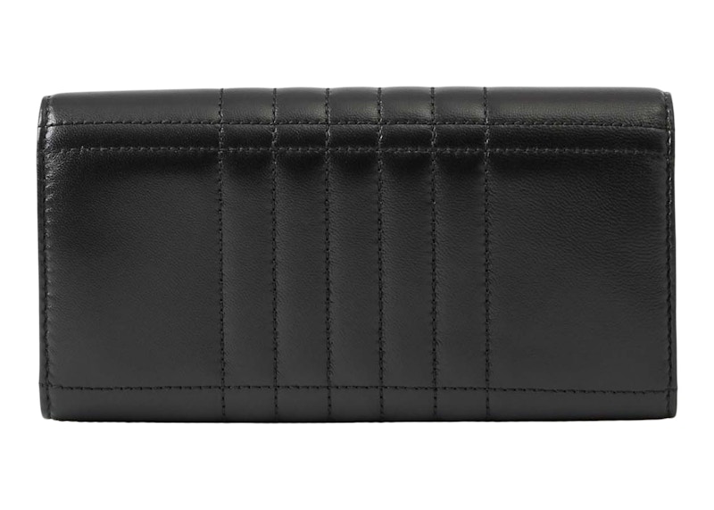 Order 博柏利菱格紋皮革Lola大陸錢包 黑色/淺金