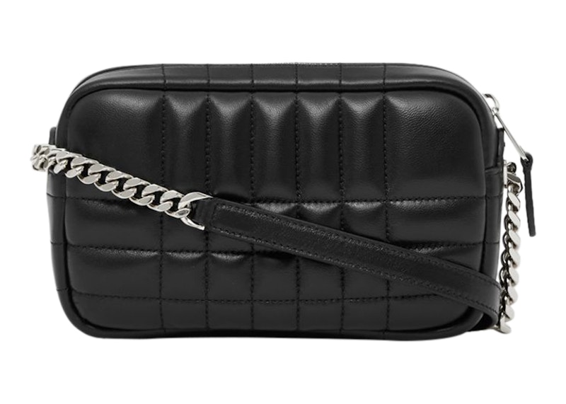 Order バーバリー キルティングレザー ミニローラ カメラバッグ ブラック/シルバートーン