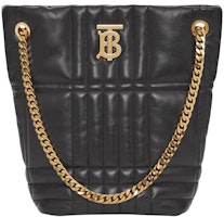 Burberry Quilted Leather Small Lola Bucket Bag Black/Gold-tone Burberry Quilted Leather Small Lola Bucket Bag Black/Gold-tone