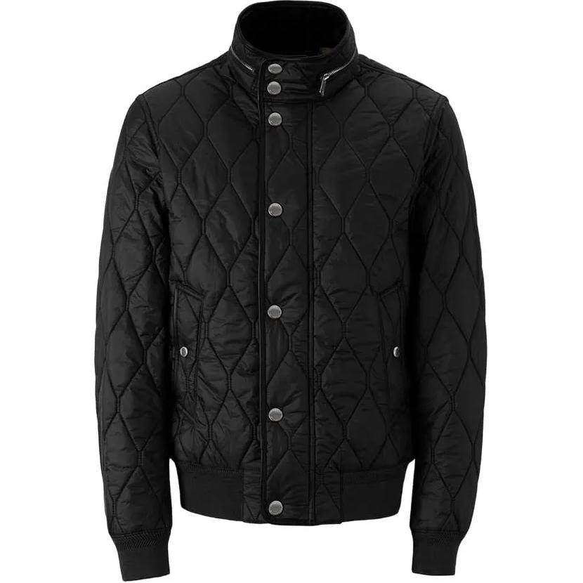 Burberry Quilted Stand Collar Single-Breasted Jacket Black  Outerwear 40368721