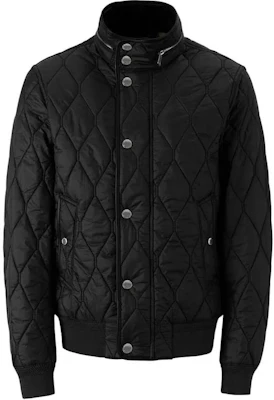 Burberry 黑色菱格紋立領單排扣外套 外衣 40368721 Buy Burberry 黑色菱格紋立領單排扣外套 外衣 40368721