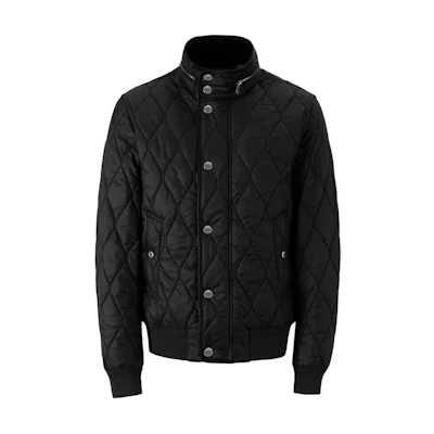 Burberry Quilted Stand Collar Single-Breasted Jacket Black Outerwear 40368721