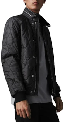 Burberry 黑色菱格紋立領單排扣外套 外衣 40368721 Shop Burberry 黑色菱格紋立領單排扣外套 外衣 40368721