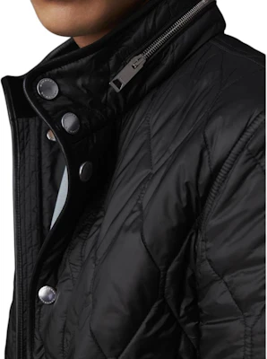 Burberry 黑色菱格紋立領單排扣外套 外衣 40368721 Details for Burberry 黑色菱格紋立領單排扣外套 外衣 40368721