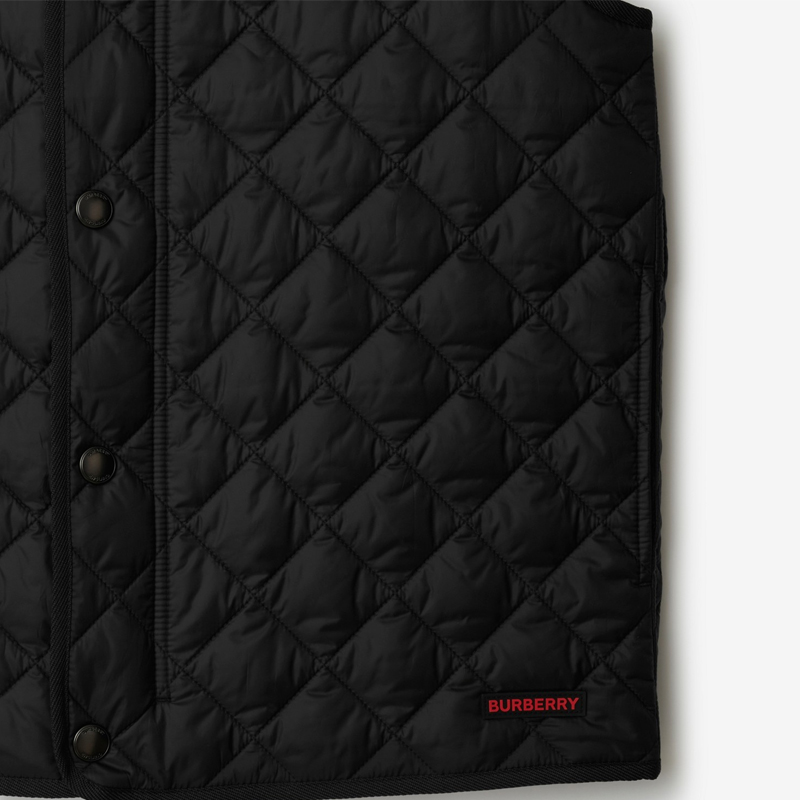 Purchase Burberry Quilted Stand Collar Vest  Black Single-Breasted Design. 80841911