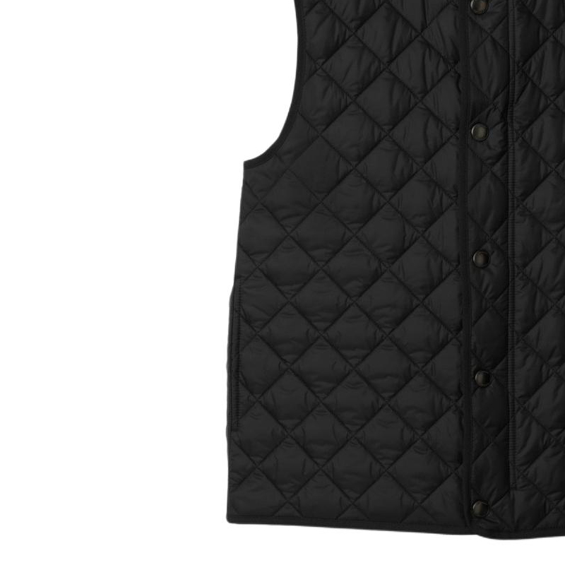 Sizing Burberry Quilted Stand Collar Vest  Black Single-Breasted Design. 80841911