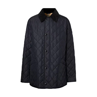 Burberry Quilted Temperature-Control Barn Jacket Navy Blue 80143221
