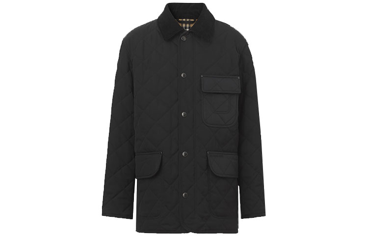 Burberry Quilted Temperature-Control Field Jacket Black Cotton Coat 80497821