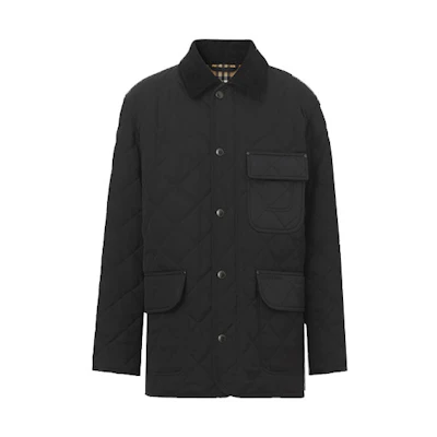 Burberry Quilted Temperature-Control Field Jacket Black Cotton Coat 80497821